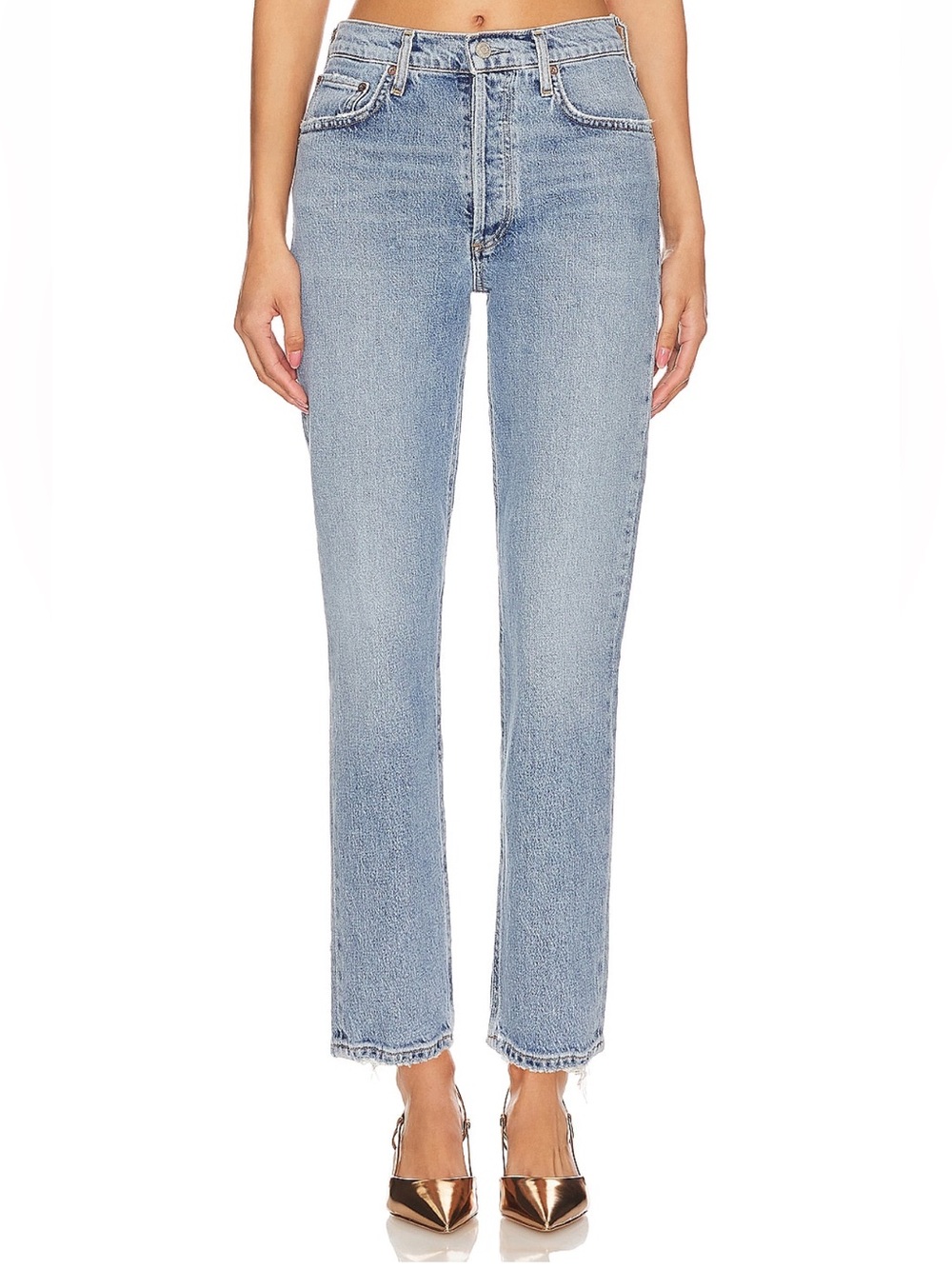 AGOLDE Riley High Rise Straight Crop Jeans